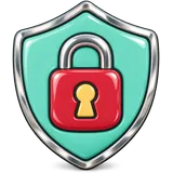 Shield with a padlock